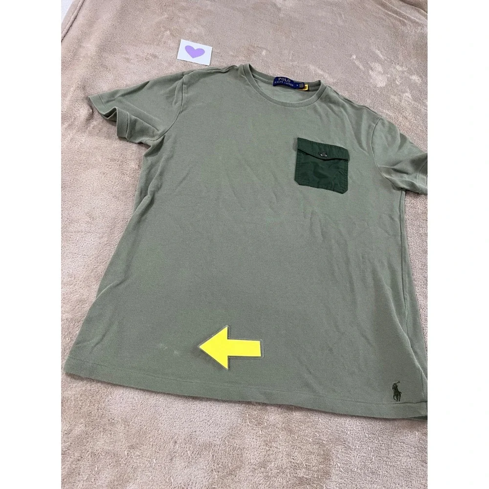 Polo Ralph Lauren Mens Pocket T Shirt‎ Green Casual Short Sleeve Top